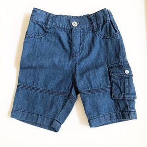 3 Pommes Denim Cargo Shorts NWT